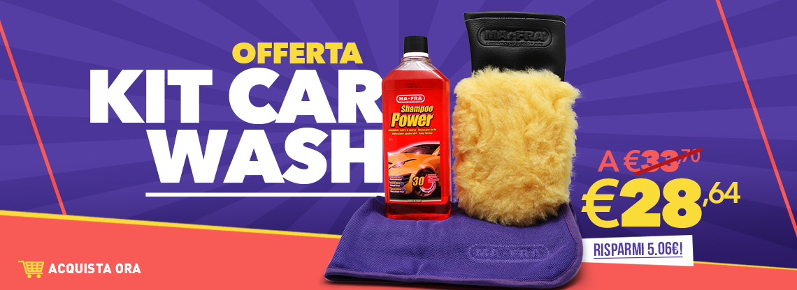 Banner presentazione Kit Car Wash e guanto microlana All Seasons disponibile su Mafra Shop